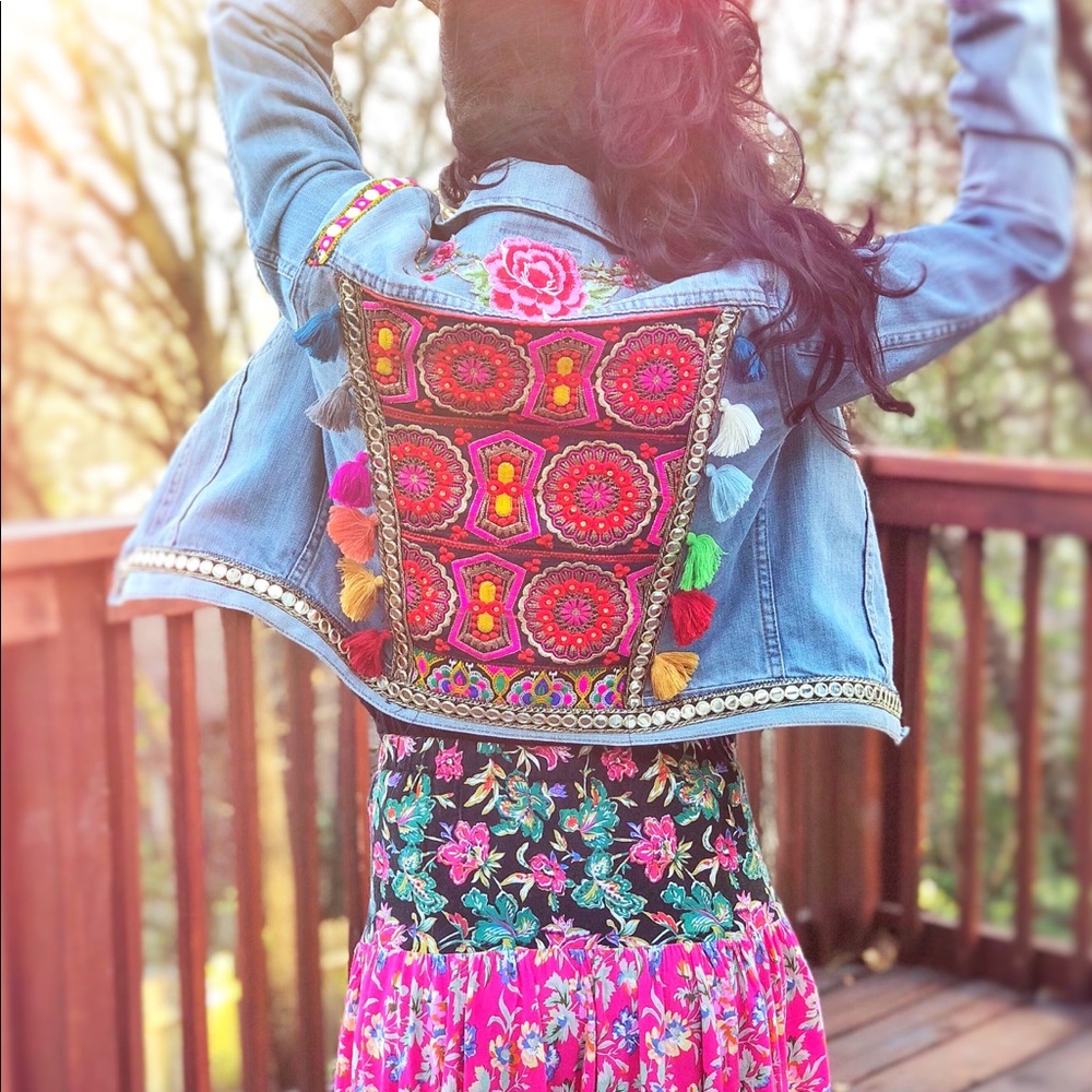 Bohemian gypsy jean jacket